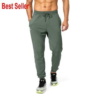 Men's Sweatpants with Zipper Pockets Athletic Joggers Stretchy Tapered Fit